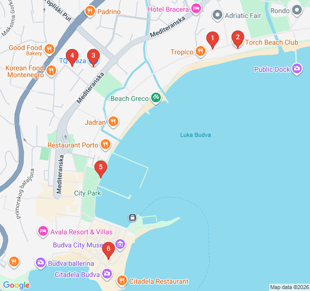 Route map for Glitz, Glamour, and Nightlife