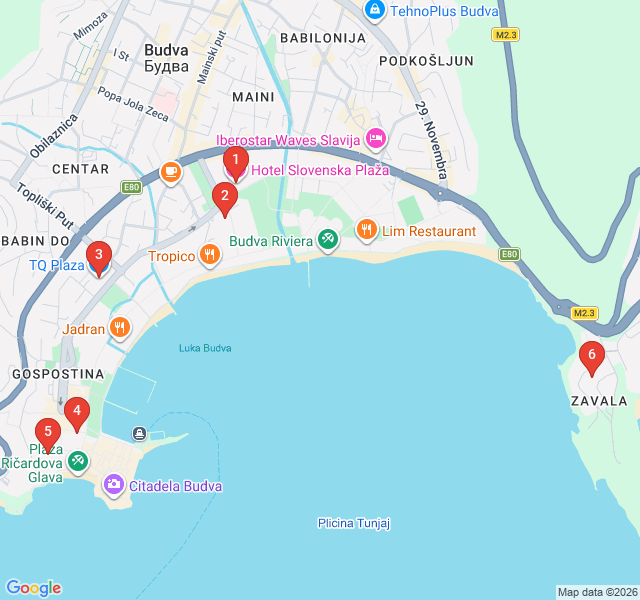Route map for Modern Budva: From Socialism to Luxury
