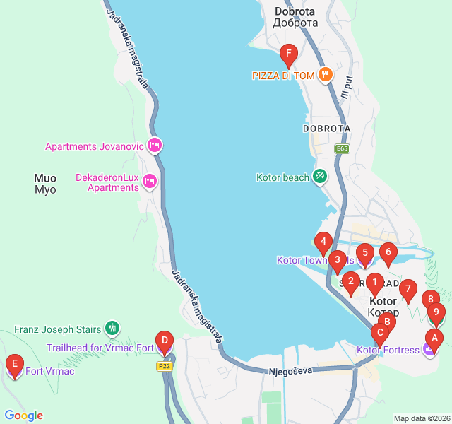 Route map for The Stairway to the Sky: San Giovanni Fortress