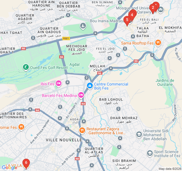 Route map for Fes Foodie Trail: Spices, Sweets, and Street Eats
