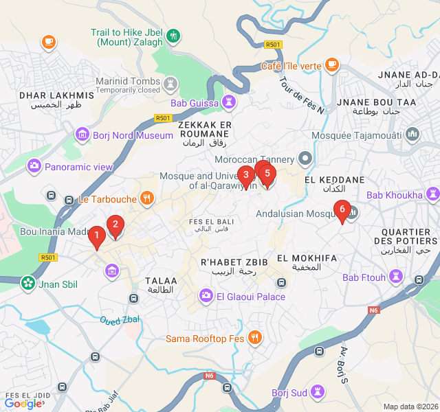 Route map for Sacred Schools: The Madrasas of the Medina