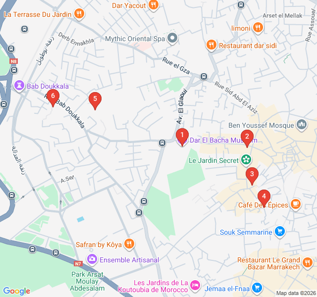 Route map for Doors of the Medina: An Architectural Detail Walk