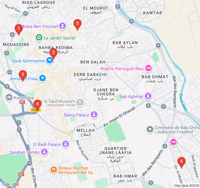Route map for The Pink City Palette: Photographers' Medina Path