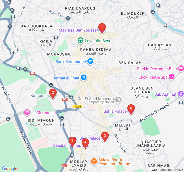 Route map for Sultans and Scholars: The Royal Medina Route