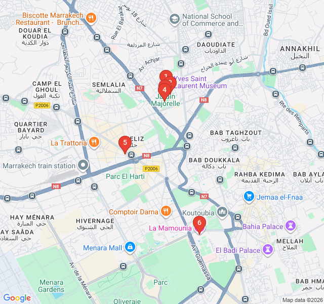 Route map for Yves Saint Laurent’s Marrakech: A Fashion Icon's Legacy