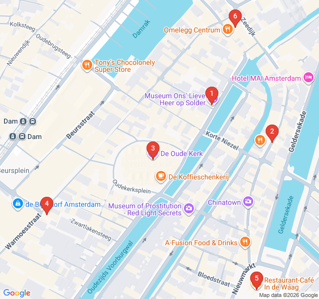 Route map for Beyond the Neon: Hidden History of De Wallen