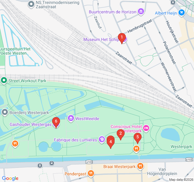 Route map for Gasworks to Greenery: Westerpark Industrial Revival