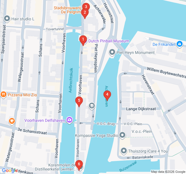 Route map for Historic Delfshaven Time Travel