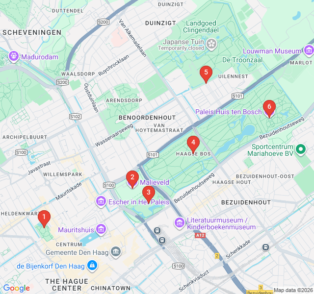 Route map for The Green Heart: Forests & Palace Gardens