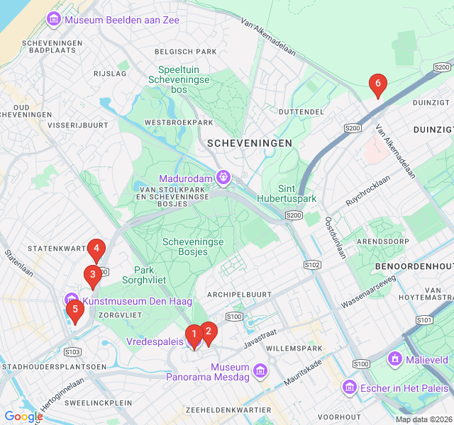 Route map for The Global Stage: Peace & Justice Route