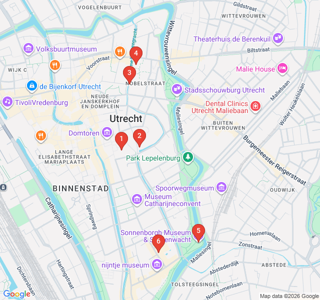 Route map for Academic Utrecht: From Dom to Drift