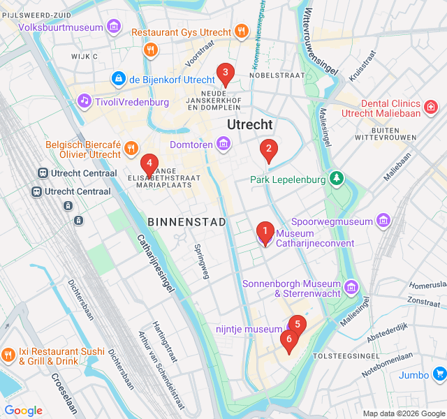 Route map for The Golden Age of Utrecht Painting