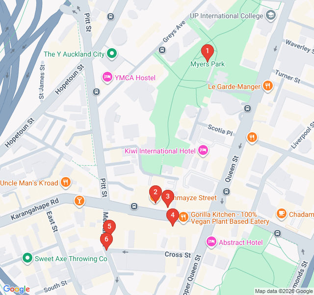 Route map for Bohemian Beats: The Karangahape Road Culture Crawl