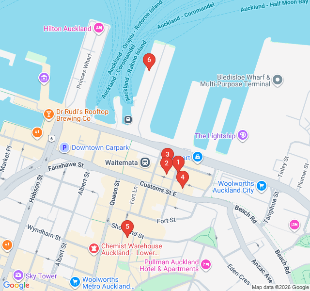 Route map for Britomart After Dark: Cocktails and Cobblestones