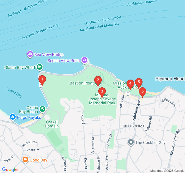 Route map for Mission Bay: Art Deco and Ocean Breezes
