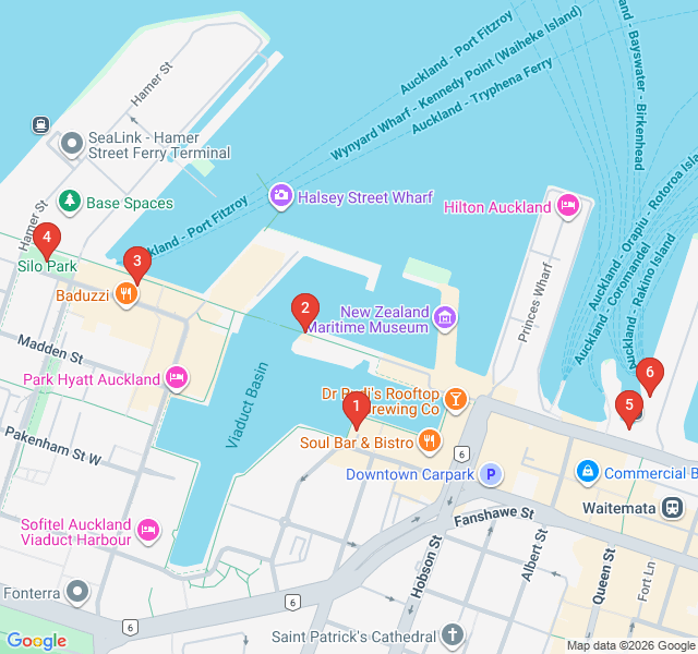 Route map for Sails and Settlements: Auckland's Waterfront Heritage