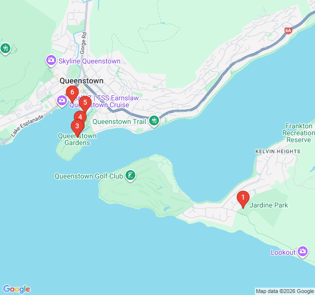 Route map for Botanical Bliss: Queenstown Gardens Loop