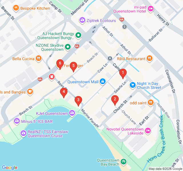 Route map for The Ultimate Queenstown Foodie Trail