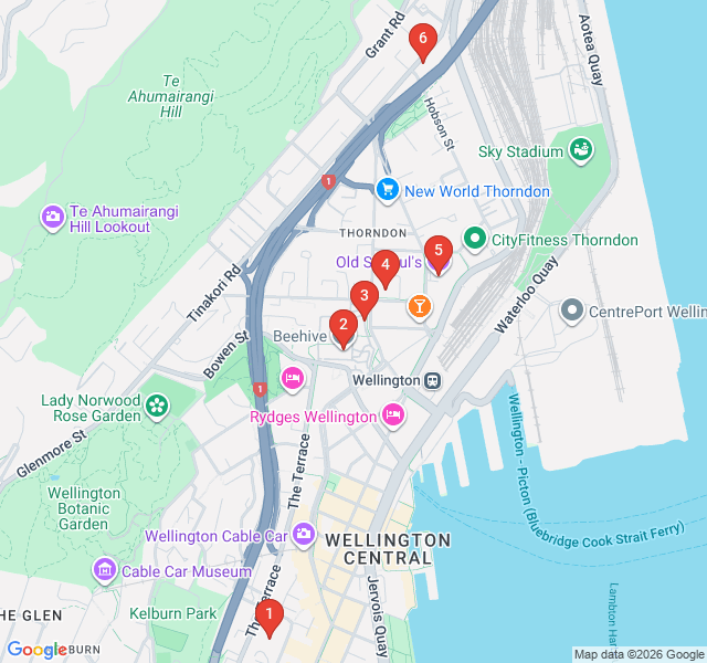 Route map for Political Power & Heritage in Thorndon