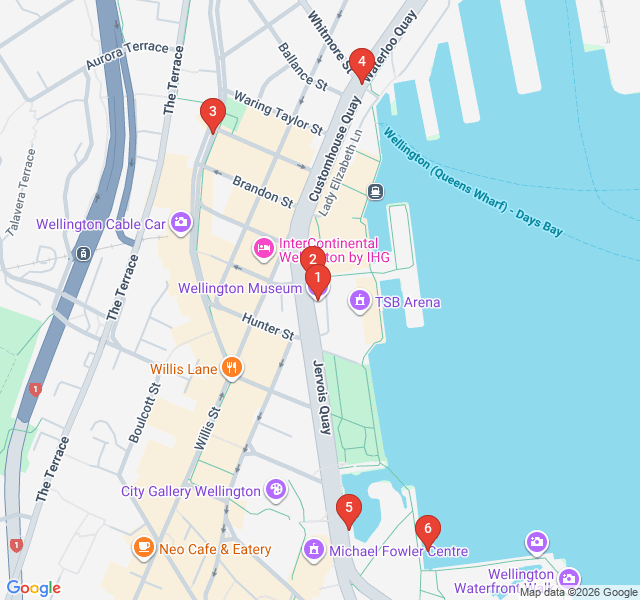 Route map for Wellington's Maritime Heritage Trail