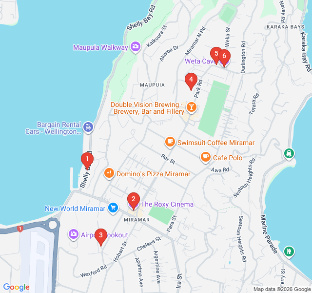 Route map for Wellywood: Miramar Movie Magic
