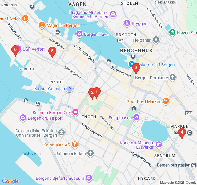 Route map for Literary Giants: From Holberg to Modern Norwegian Prose