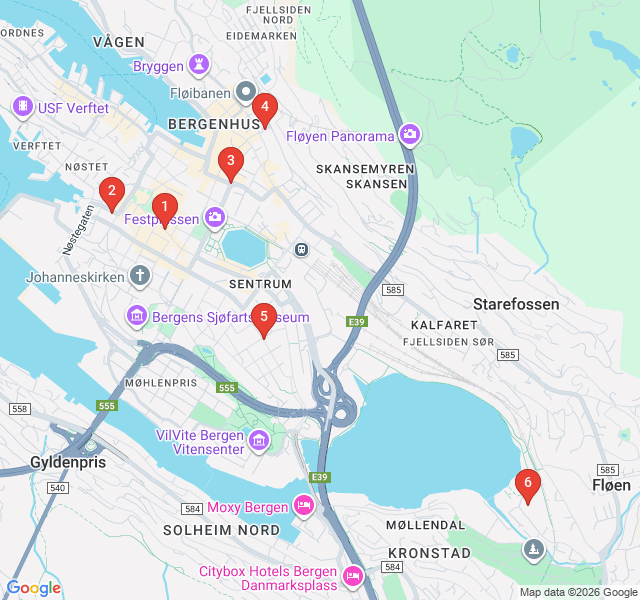 Route map for Street Art and Urban Culture: Bergen's Creative Undercurrent