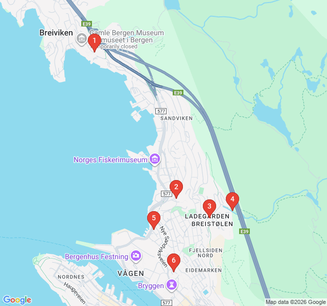 Route map for Wharves and White Houses: The Old World of Sandviken