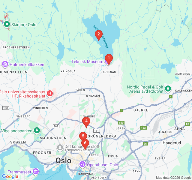 Route map for Industrial Revitalization: Akerselva River Walk