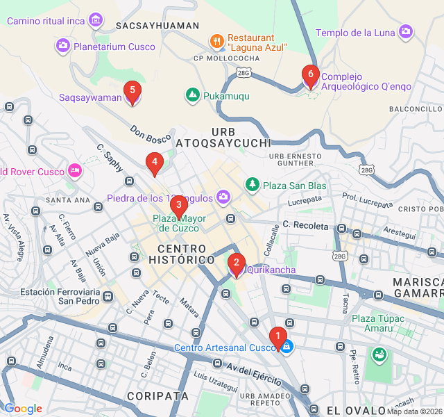 Route map for Puma-Shaped City: Ancient Foundations
