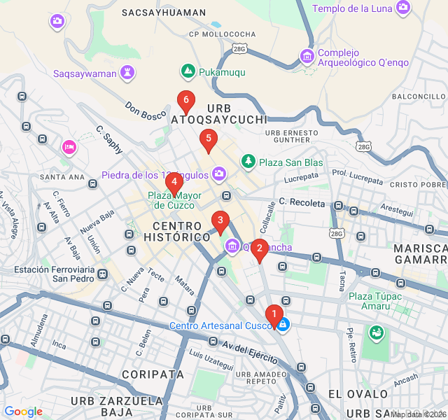 Route map for The Secret Waterways of the Incas
