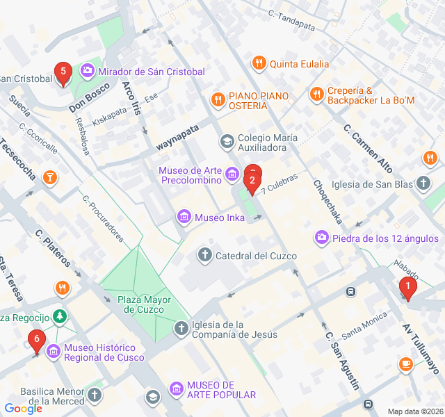 Route map for Shadows of the Empire: Ghostly Cusco