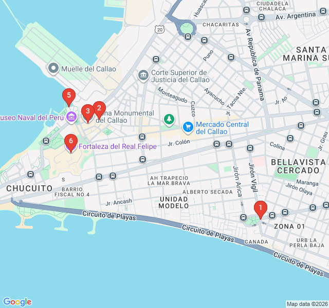 Route map for Callao Monumental: From Fortress to Fine Art