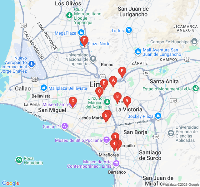 Route map for Surquillo Market Flavors and Local Life