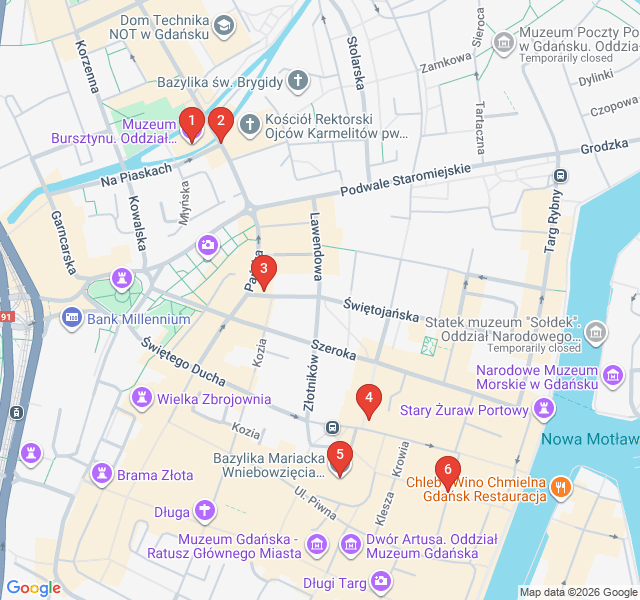 Route map for The Amber Trail and Mariacka Magic