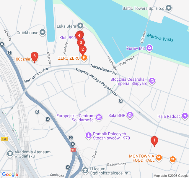Route map for Gdansk After Dark: Industrial Nightlife