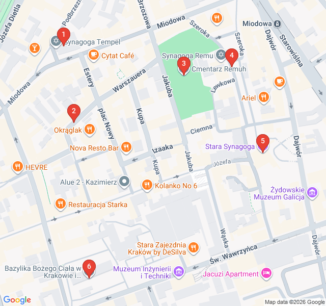 Route map for Echoes of the Jewish Quarter