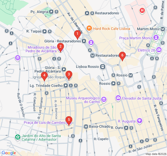 Route map for Graffiti & Ginjinha: Bairro Alto After Dark
