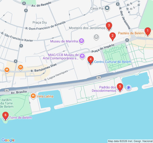 Route map for The Age of Discovery: Belém’s Maritime Monuments