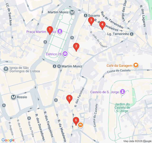 Route map for Mouraria's Melting Pot: Lisbon's Diverse Quarter