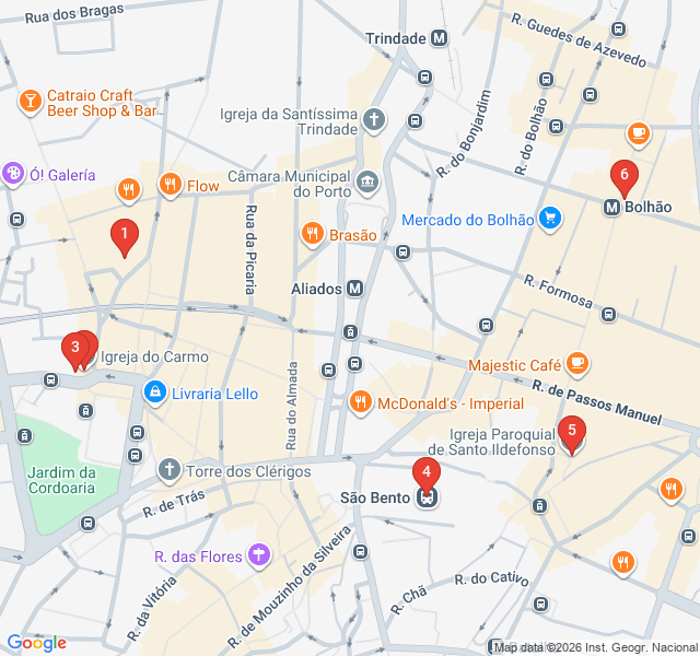 Route map for The Blue Tile Trail of Porto