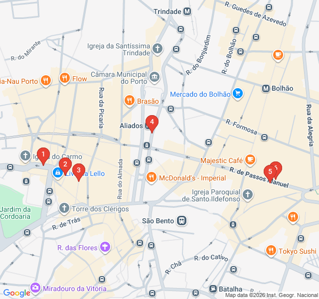 Route map for Porto's Nightlife & Urban Vibe