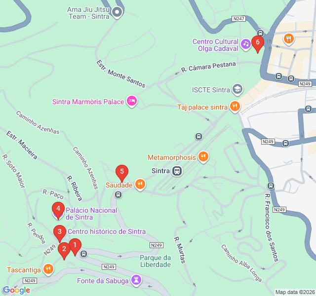 Route map for Artisans and Azulejos: The Craft of Sintra