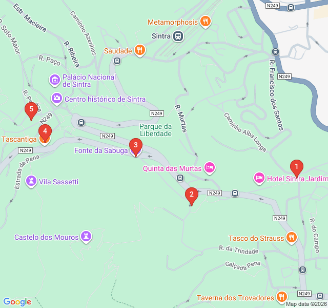Route map for Hidden Fountains and Ancient Alleys