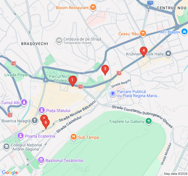 Route map for The Classical Music and Art Route