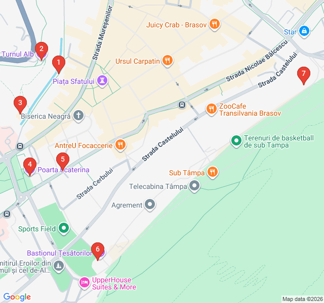 Route map for Medieval Bastions and Defensive Walls