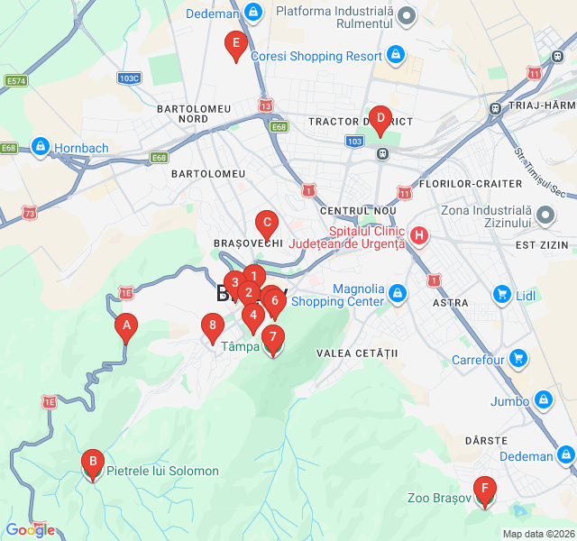 Route map for Panoramic Vistas and Vertigo