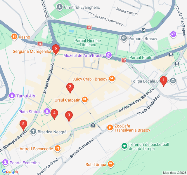 Route map for Transylvanian Culinary Trail