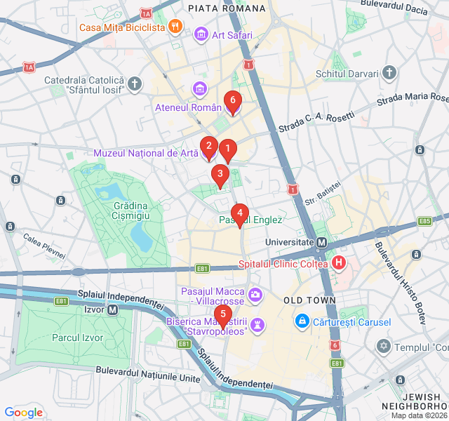 Route map for Little Paris: Belle Époque Elegance on Calea Victoriei
