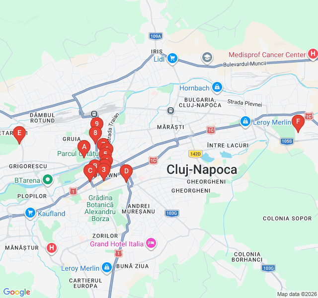 Route map for Echoes of the Past: Jewish Heritage Trail